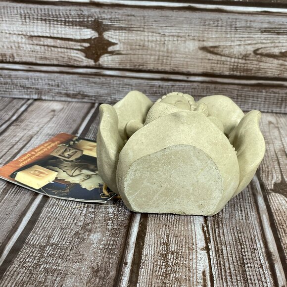 Vtg GEORGE CARRUTH Home Garden Concrete Stone  Sculture Sweet Pea Pixie #322 NWT - Picture 6 of 9